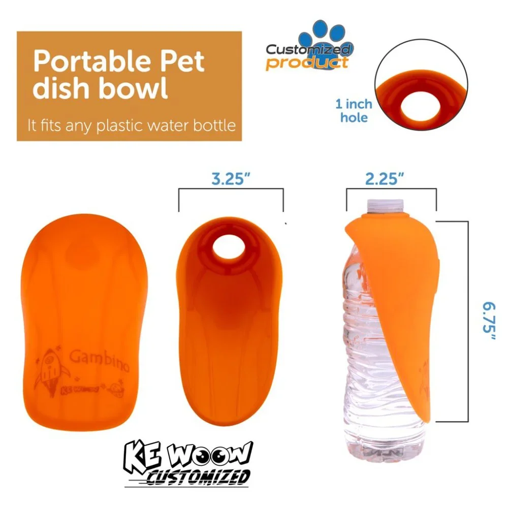 KE WOOW Dog water bottle complement that fits any bottle of 200 ml, - 2 colors -